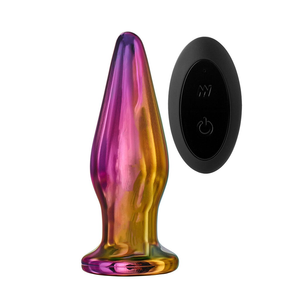 Glamour Glass Remote Control Tapered Butt Plug Glamour Glass Remote Control Tapered Butt Plug