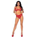 Leg Avenue Lace Bralette and Panties Red UK 6 to 12 Leg Avenue Lace Bralette and Panties Red UK 6 to 12