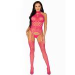 Leg Avenue High Neck Halter Net And Lace Suspender UK 6 to 12
