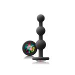 Glams Black Ripple Anal Plug Rainbow Gem Glams Black Ripple Anal Plug Rainbow Gem