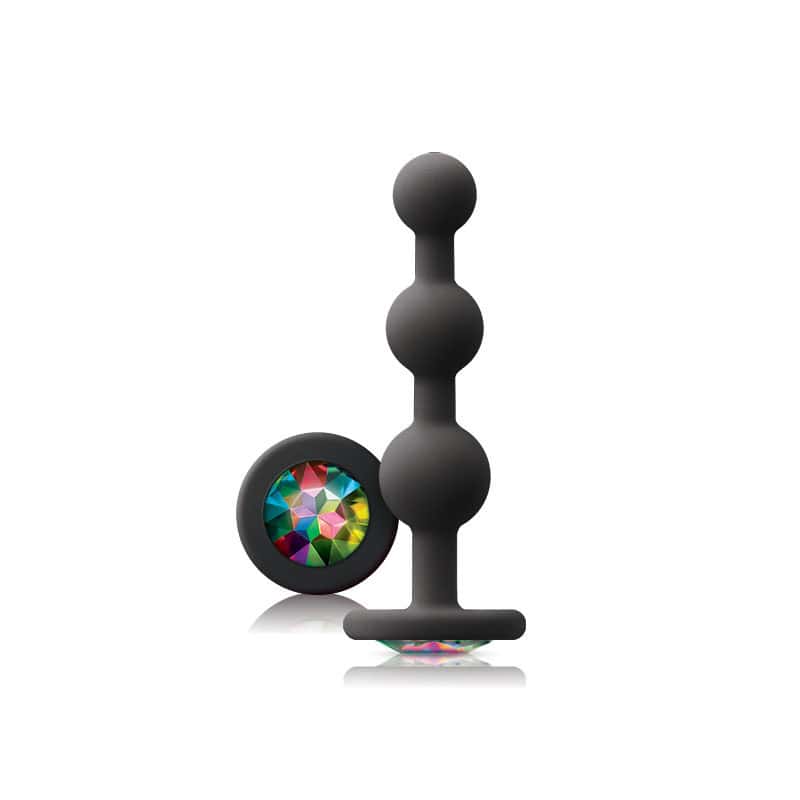 Glams Black Ripple Anal Plug Rainbow Gem Glams Black Ripple Anal Plug Rainbow Gem