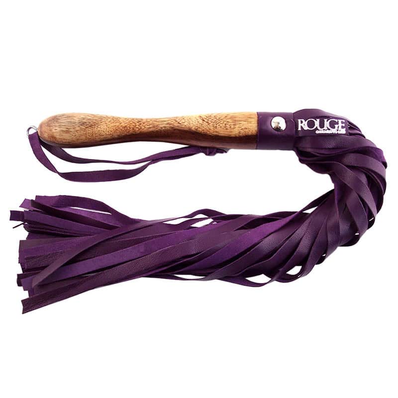 Rouge Garments Wooden Handled Purple Leather Flogger Rouge Garments Wooden Handled Purple Leather Flogger